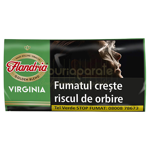 Pachet cu 30 grame de tutun de vanzare pentru rulat Flandria Virginia Green de tarie medie